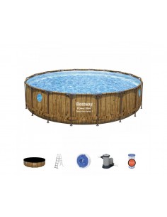 Piscine ronde bois 549x122...